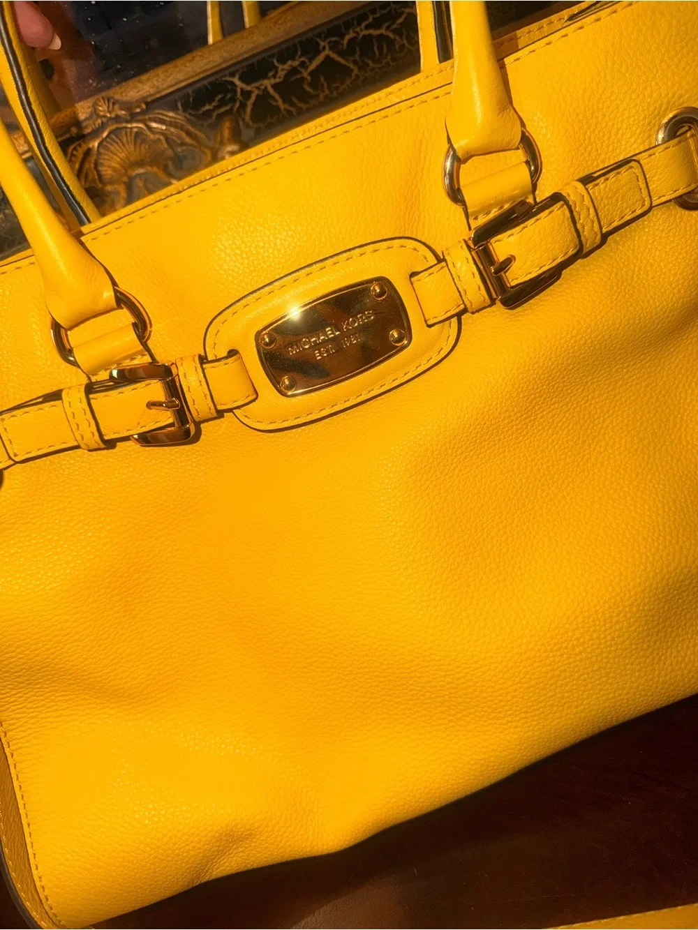 Michael Kors Yellow Pebbled handbag